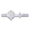 Thumbnail Image 3 of Diamond 2-Stone Cuff Ring 1/2 ct tw Round 10K White Gold
