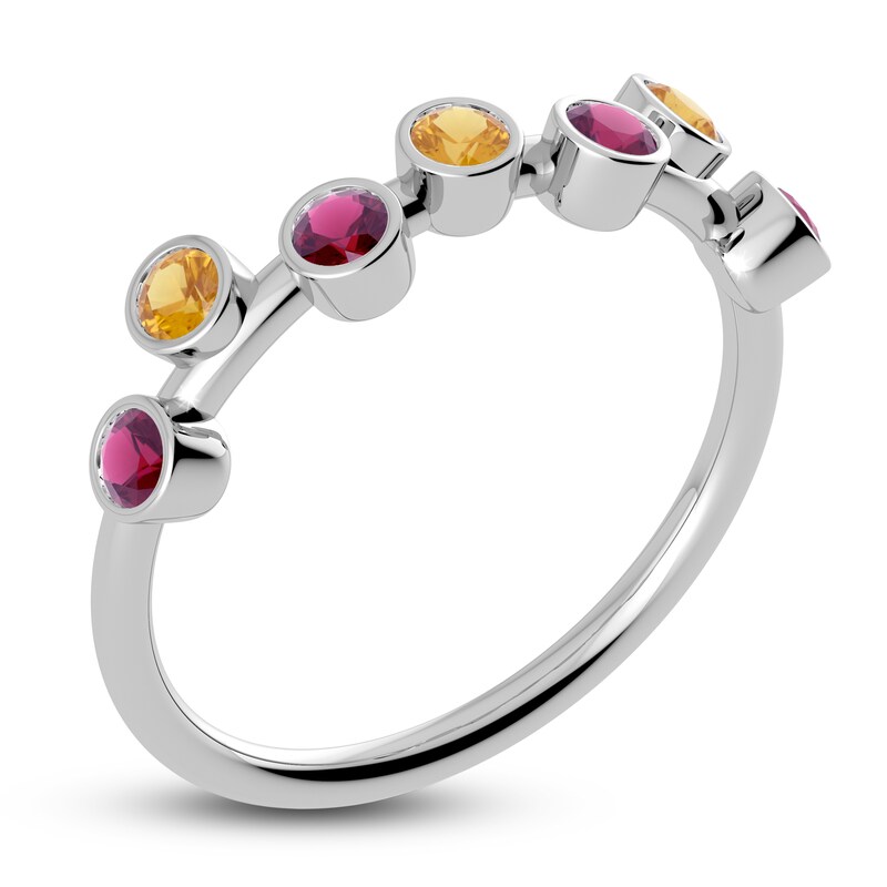 Main Image 2 of Juliette Maison Natural Citrine & Natural Rhodolite Garnet Ring 10K White Gold
