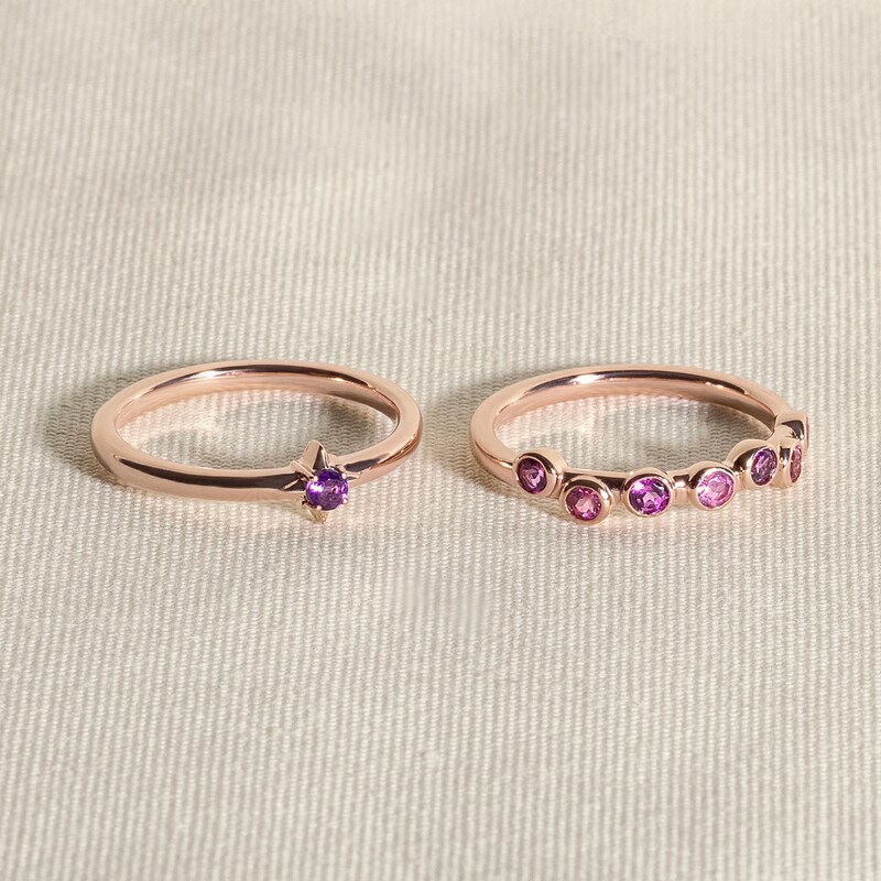 Main Image 4 of Juliette Maison Natural Citrine & Natural Rhodolite Garnet Ring 10K White Gold