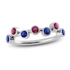 Thumbnail Image 1 of Juliette Maison Natural Blue Sapphire & Natural Rhodolite Garnet Ring 10K White Gold