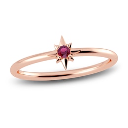 Juliette Maison Natural Rhodolite Garnet Starburst Ring 10K Rose Gold