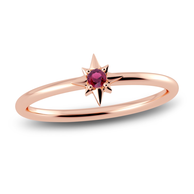 Main Image 1 of Juliette Maison Natural Rhodolite Garnet Starburst Ring 10K Rose Gold