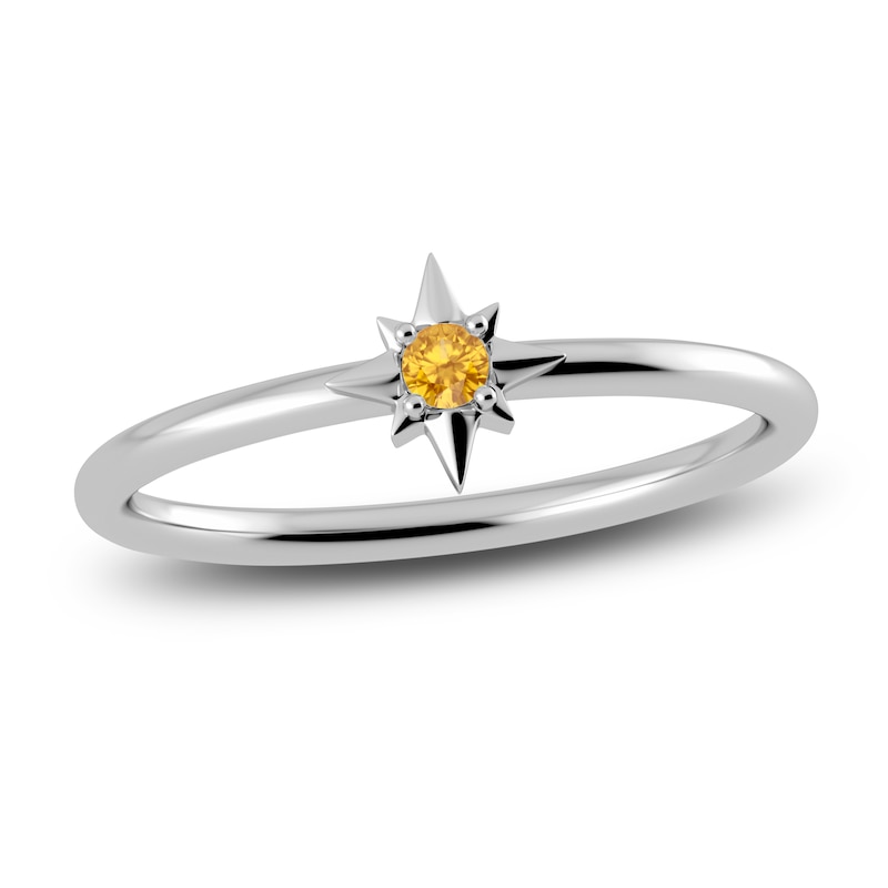 Juliette Maison Natural Citrine Starburst Ring 10K White Gold