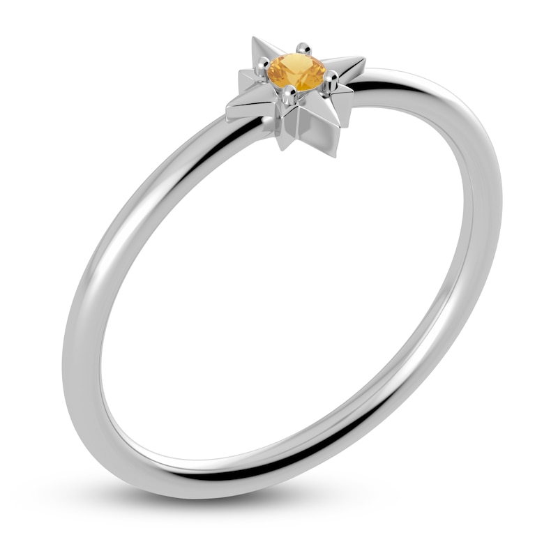 Juliette Maison Natural Citrine Starburst Ring 10K White Gold