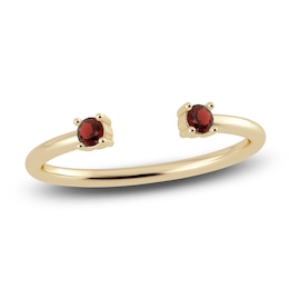 Juliette Maison Natural Garnet Cuff Ring 10K Yellow Gold