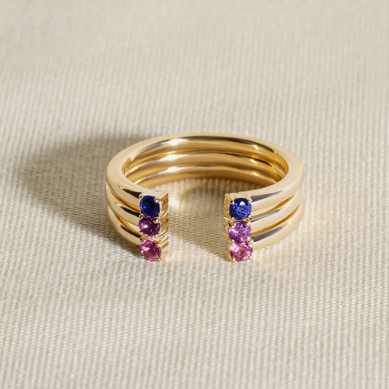 Main Image 4 of Juliette Maison Natural Garnet Cuff Ring 10K Yellow Gold