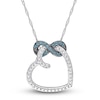 Thumbnail Image 0 of Natural London Blue Topaz Heart Necklace 10K White Gold 17"