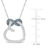Thumbnail Image 2 of Natural London Blue Topaz Heart Necklace 10K White Gold 17"