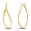 Dangle Hoop Earrings 10K Yellow Gold