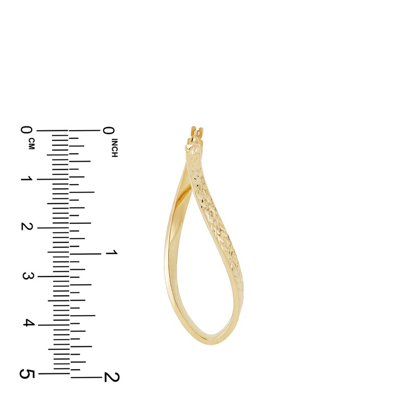 Dangle Hoop Earrings 10K Yellow Gold