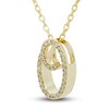 Thumbnail Image 2 of Diamond Initial O Pendant Necklace 1/10 ct tw Round 10K Yellow Gold 18"