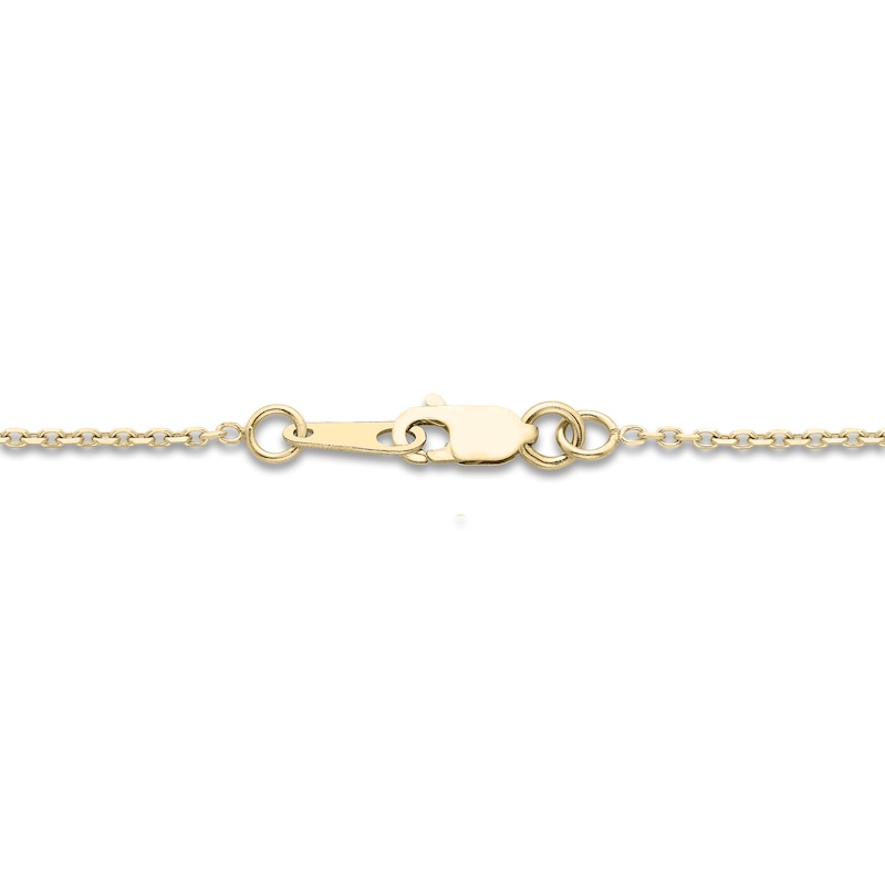 Main Image 3 of Diamond Initial O Pendant Necklace 1/10 ct tw Round 10K Yellow Gold 18"