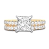 Thumbnail Image 3 of Lab-Grown Diamond Bridal Set 3 ct tw Princess/Round 14K Yellow Gold