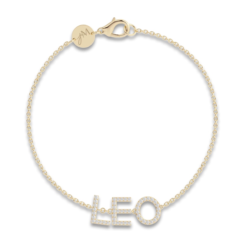 Juliette Maison Diamond Station Name Bracelet 3/8 ct tw Round 10K Yellow Gold