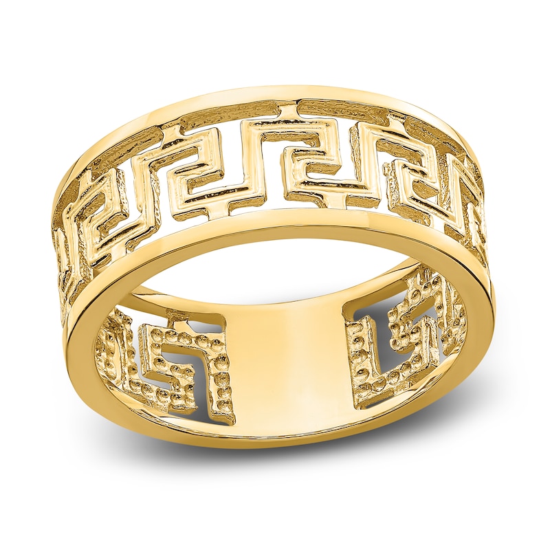 Main Image 1 of Openwork Greek Key Ring 14K Yellow Gold