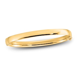 High-Polish Bangle Bracelet 10K Yellow Gold 7"