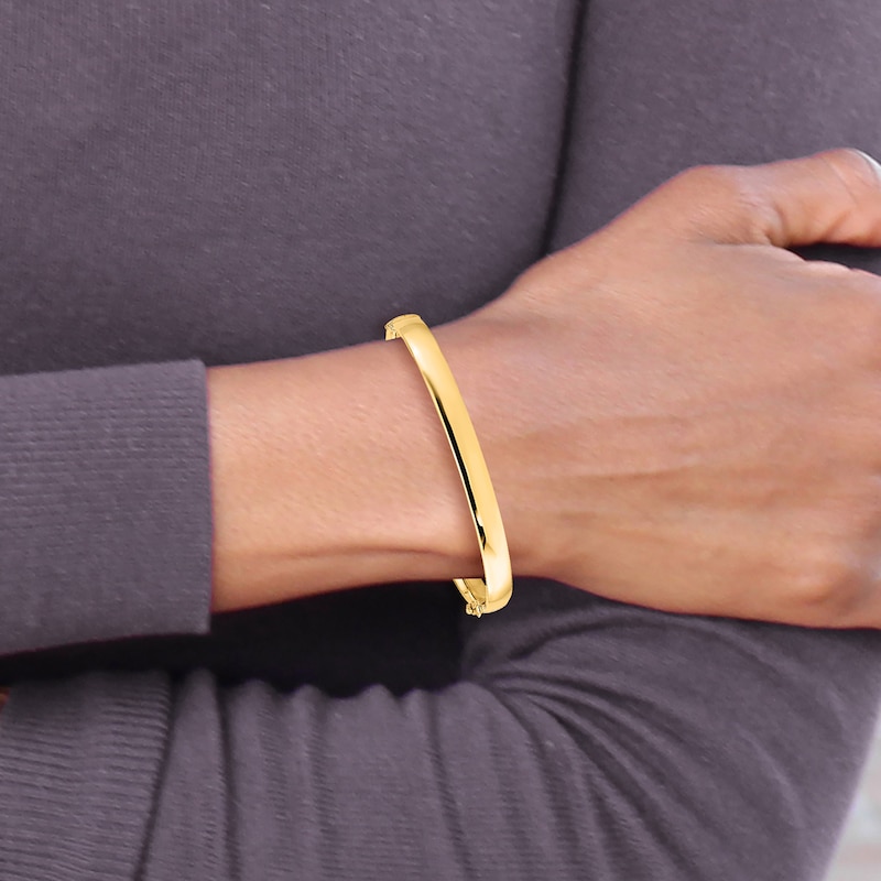 Main Image 3 of High-Polish Bangle Bracelet 10K Yellow Gold 7"