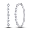 Thumbnail Image 1 of Kallati Diamond Hoop Earrings 3/4 ct tw Princess/Baguette 14K White Gold