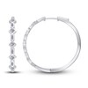 Thumbnail Image 2 of Kallati Diamond Hoop Earrings 3/4 ct tw Princess/Baguette 14K White Gold