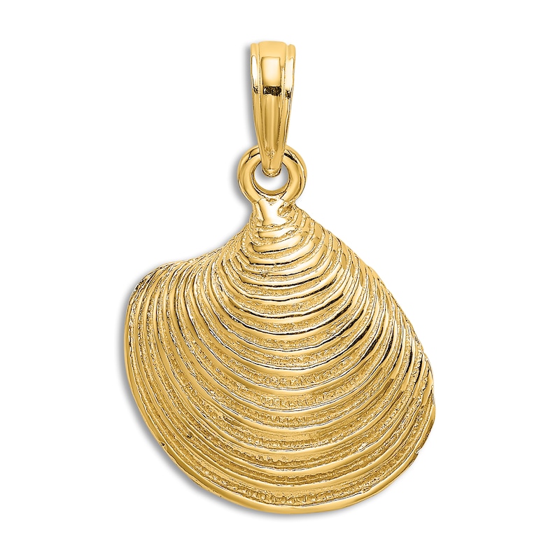 Textured Shell Charm 14K Yellow Gold