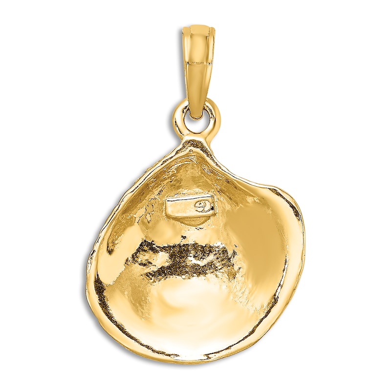 Textured Shell Charm 14K Yellow Gold