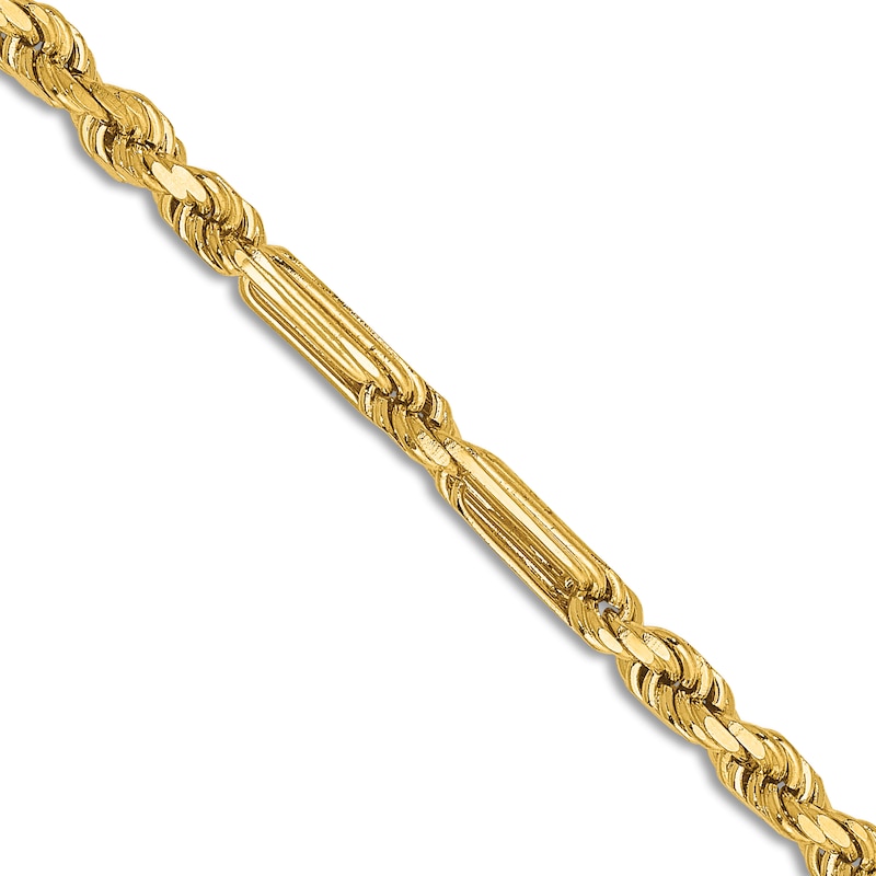 Diamond-Cut Solid Rope Chain Necklace 14K Yellow Gold 24" 3.0mm