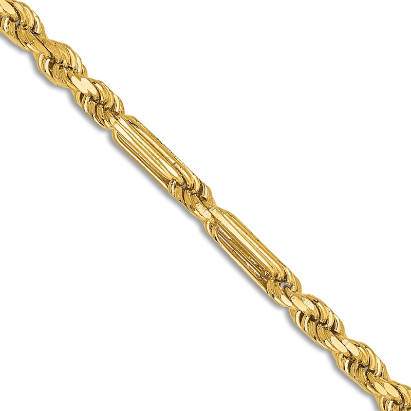 Main Image 1 of Diamond-Cut Solid Rope Chain Necklace 14K Yellow Gold 24" 3.0mm