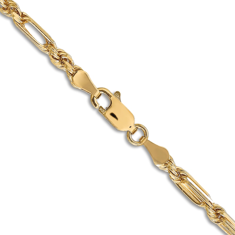 Diamond-Cut Solid Rope Chain Necklace 14K Yellow Gold 24" 3.0mm