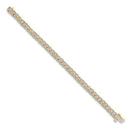 Diamond Tennis Bracelet 5/8 ct tw Round 14K Yellow Gold 7"