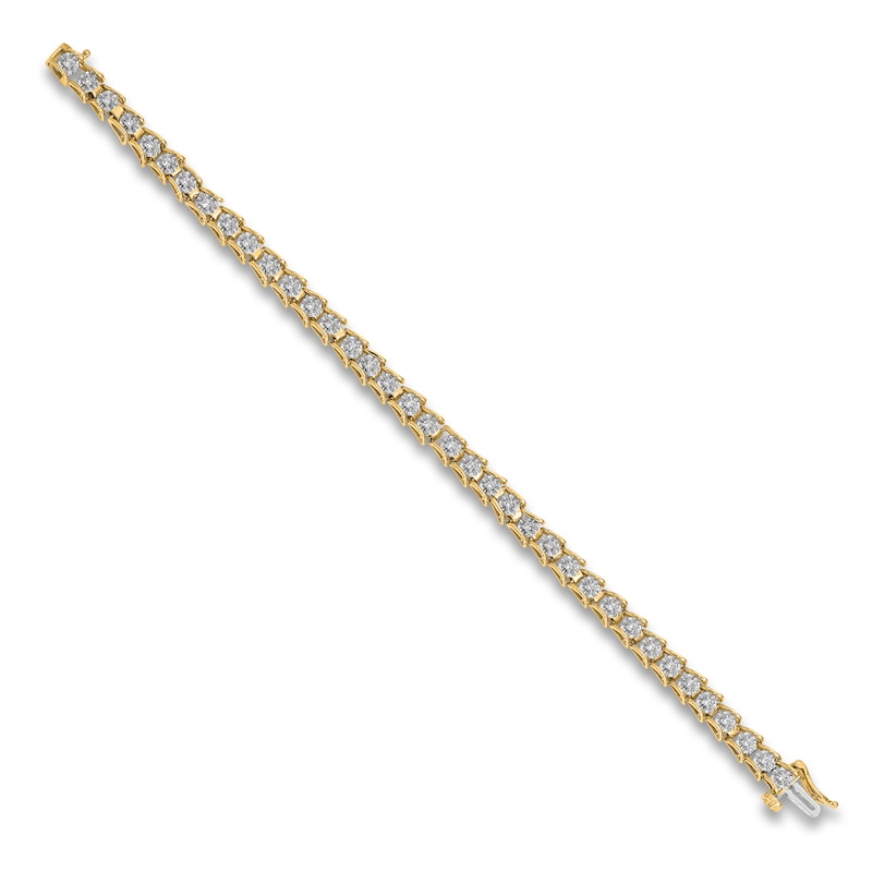 Main Image 1 of Diamond Tennis Bracelet 5/8 ct tw Round 14K Yellow Gold 7"