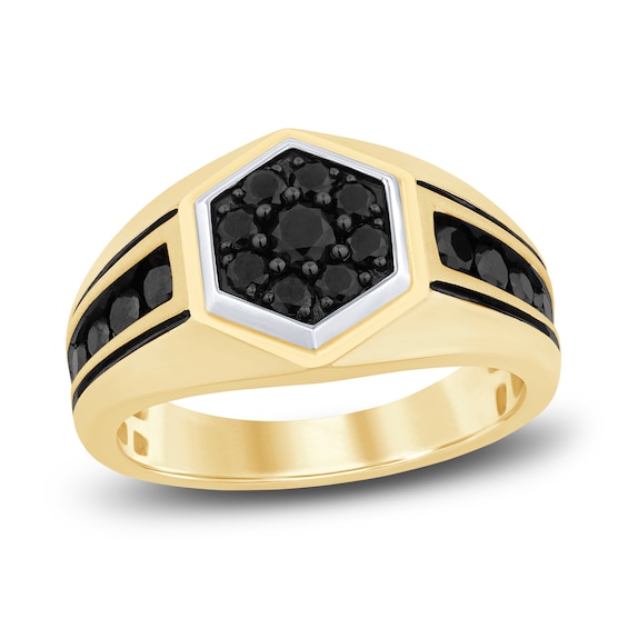 Men's Black Diamond Ring 11/6 ct tw Round 14K TwoTone Gold Jared