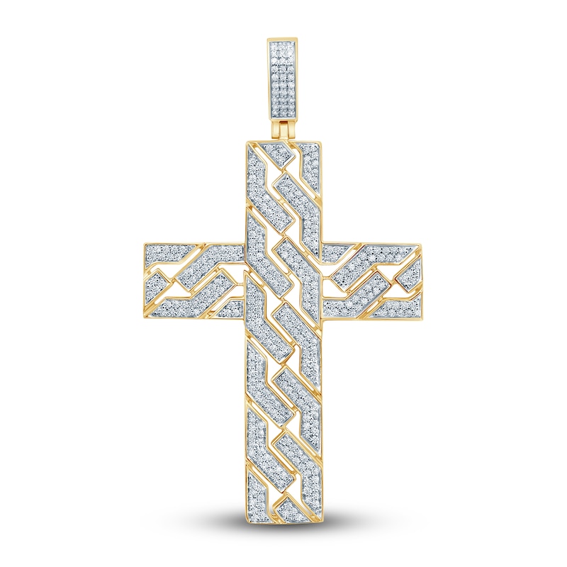 Main Image 1 of Diamond Cross Charm 1 ct tw Round 14K Yellow Gold