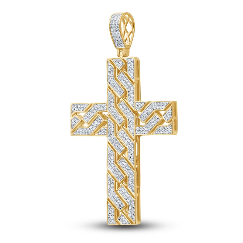 Main Image 2 of Diamond Cross Charm 1 ct tw Round 14K Yellow Gold