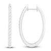 Thumbnail Image 1 of Diamond Hoop Earrings 1/2 ct tw 10K White Gold
