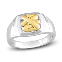 Y-Knot Men's Ring 14K Two-Tone Gold