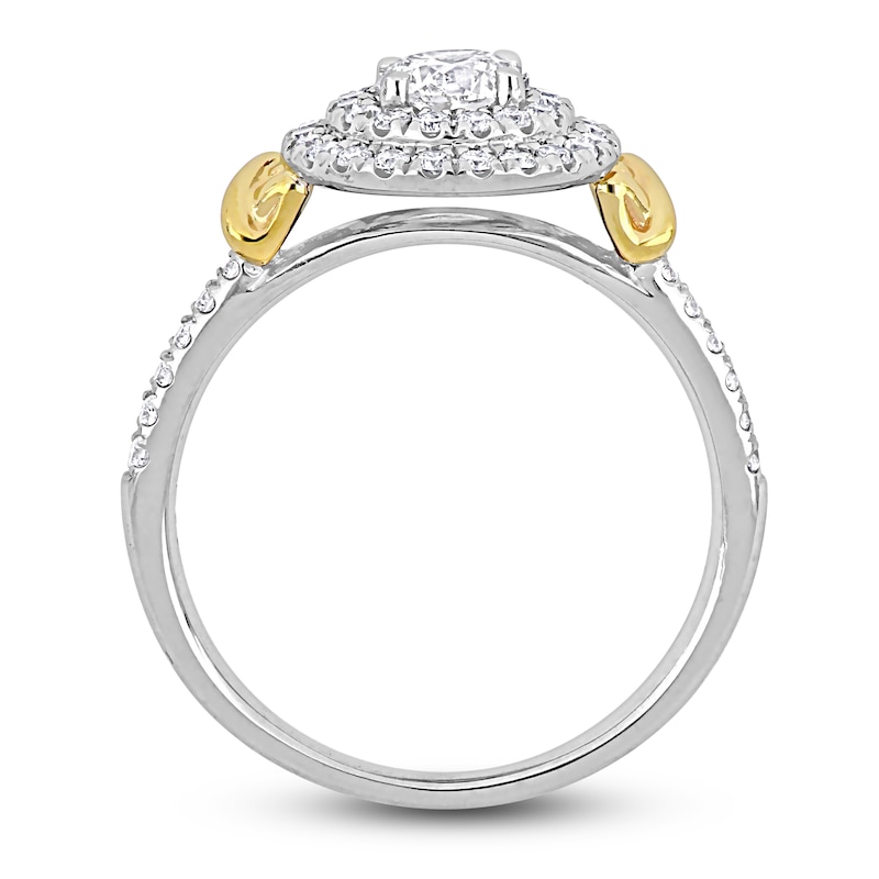 Main Image 3 of Y-Knot Diamond Engagement Ring 7/8 ct tw Round 14K Two-Tone Gold