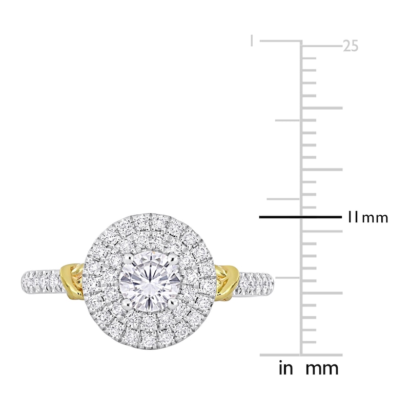 Y-Knot Diamond Engagement Ring 7/8 ct tw Round 14K Two-Tone Gold
