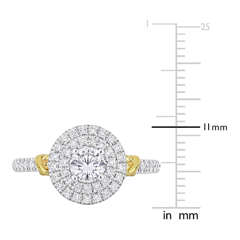 Main Image 4 of Y-Knot Diamond Engagement Ring 7/8 ct tw Round 14K Two-Tone Gold