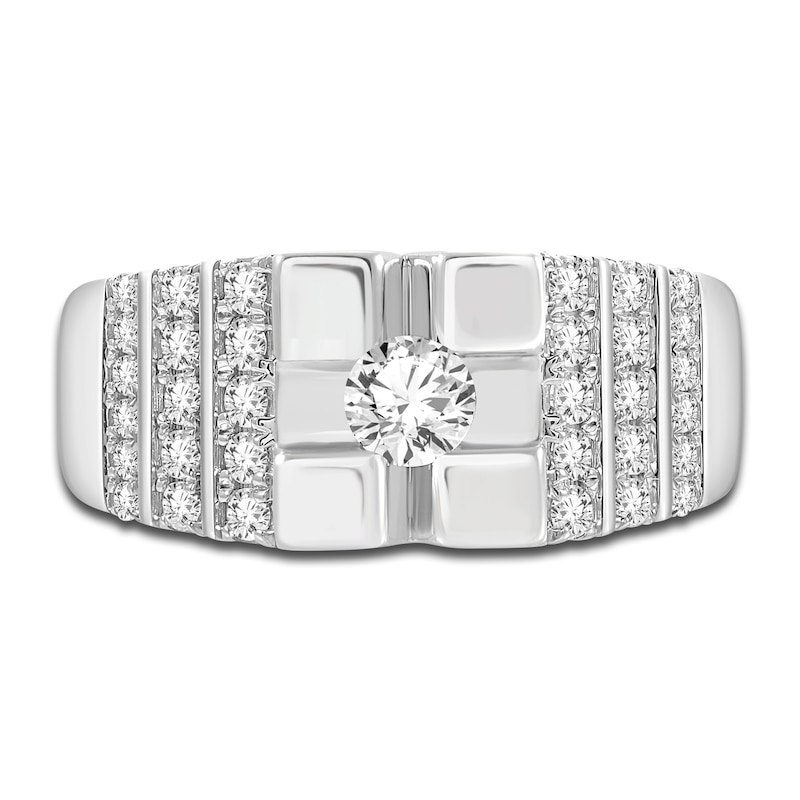 Main Image 3 of Men's Diamond Ring 1 ct tw Round 14K White Gold