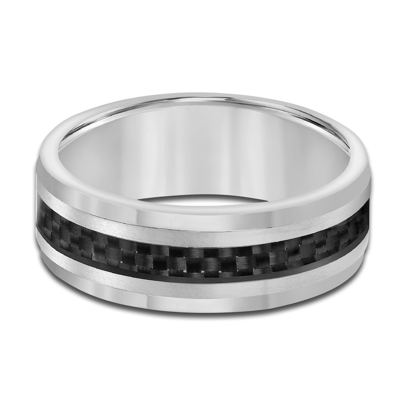 Main Image 3 of Men's Wedding Band Carbon Fiber/Tungsten 8.0mm