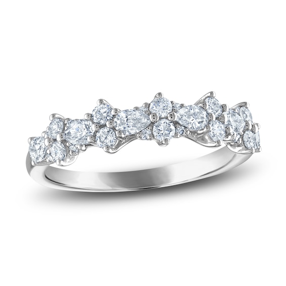 Diamond Anniversary Band 34 ct tw PearRound Platinum