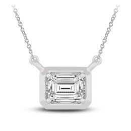 Diamond Pendant Necklace 3/8 ct tw Emerald 14K White Gold 18" (SI2,I)