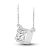 Thumbnail Image 2 of Diamond Pendant Necklace 3/8 ct tw Emerald 14K White Gold 18" (SI2,I)