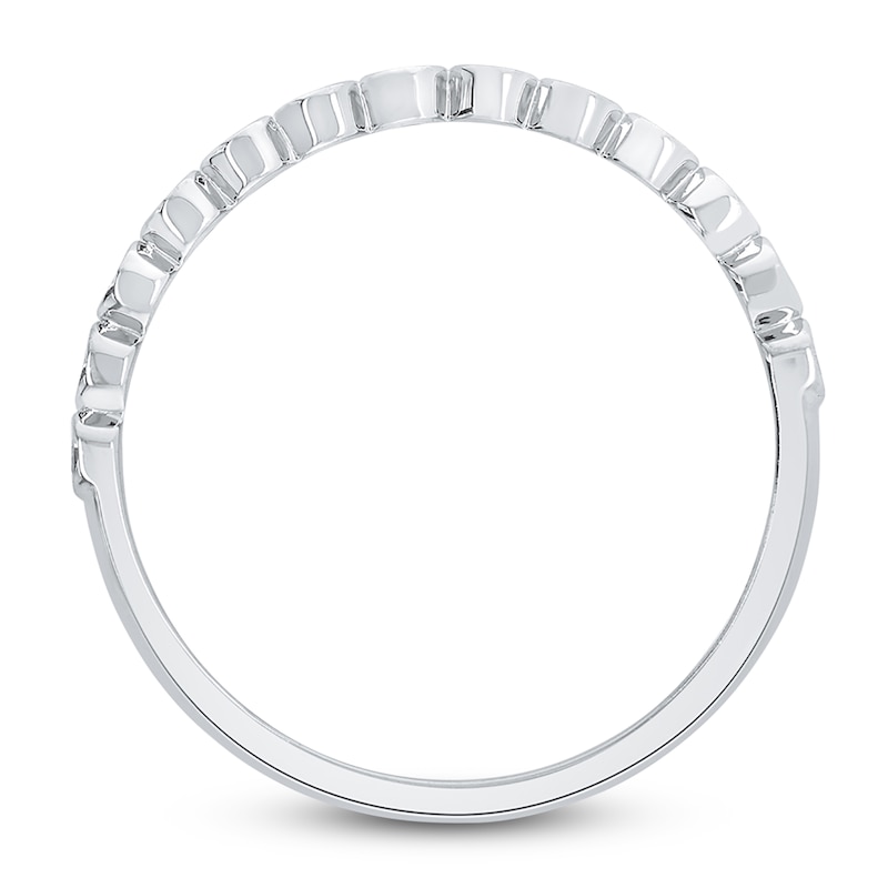Main Image 2 of Diamond Bezel Double Row Ring 1/3 ct tw Round 14K White Gold