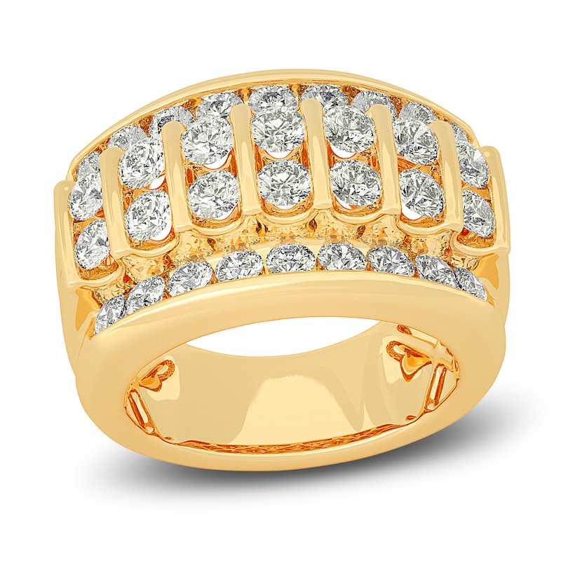 Main Image 1 of Certified Men's Lab-Grown Diamond Ring 4 ct tw Round 14K Yellow Gold