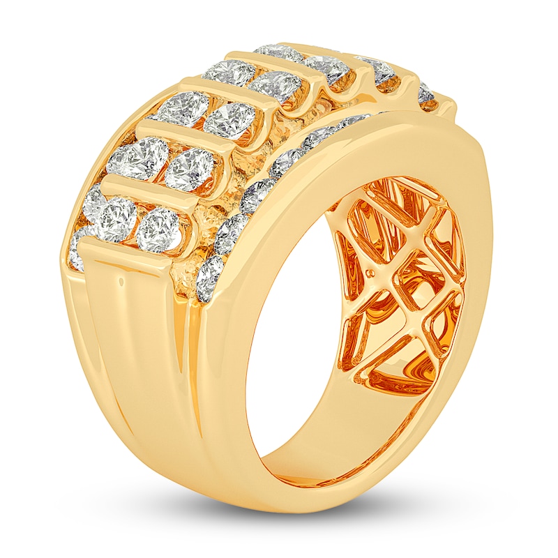 Main Image 2 of Certified Men's Lab-Grown Diamond Ring 4 ct tw Round 14K Yellow Gold