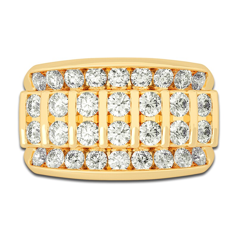 Main Image 3 of Certified Men's Lab-Grown Diamond Ring 4 ct tw Round 14K Yellow Gold