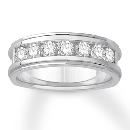 Men's Diamond Anniversary Band 1 ct tw Round 14K White Gold