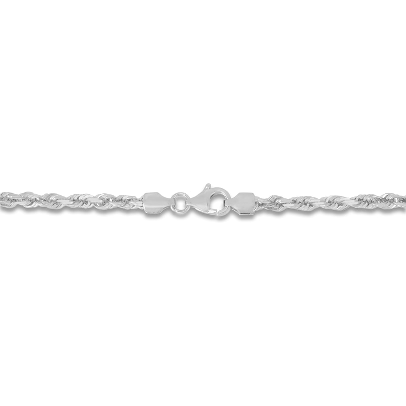Main Image 2 of Solid Diamond-Cut Rope Chain Necklace 14K White Gold 20" 3.0mm
