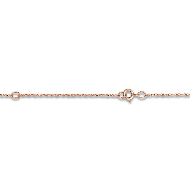 Main Image 2 of Personalized High-Polish Oval Pendant Necklace 14K Rose Gold 18"
